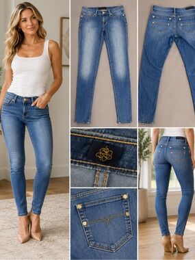 Rock & Republic Kashmiere Skinny Jeans Women's 8 Medium Wash Stretch Denim